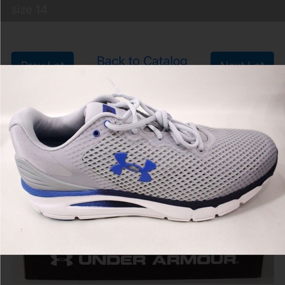Under Armour Gray and Blue Athletic Shoes with Cushioned Heel main image 4
